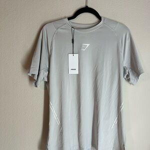 Men’s Gymshark Shirt HIIT T-SHIRT PLATINUM GREY LARGE Gym Athleisure Workout
